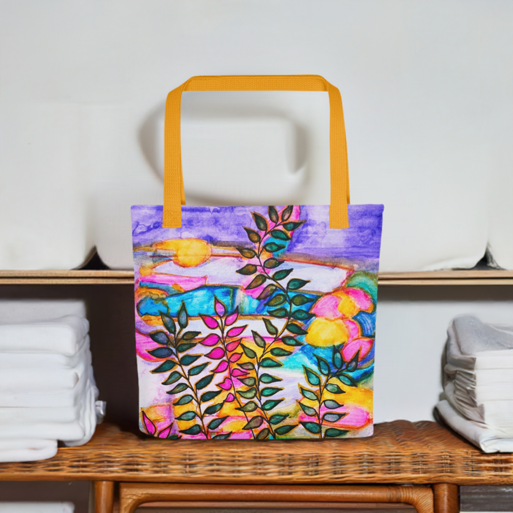 Neon Leaves Tote bag