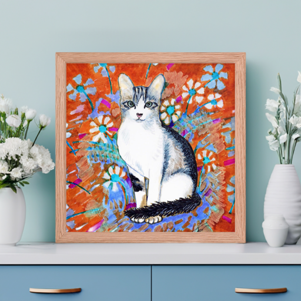 Daisy Cat Framed Poster 12x12