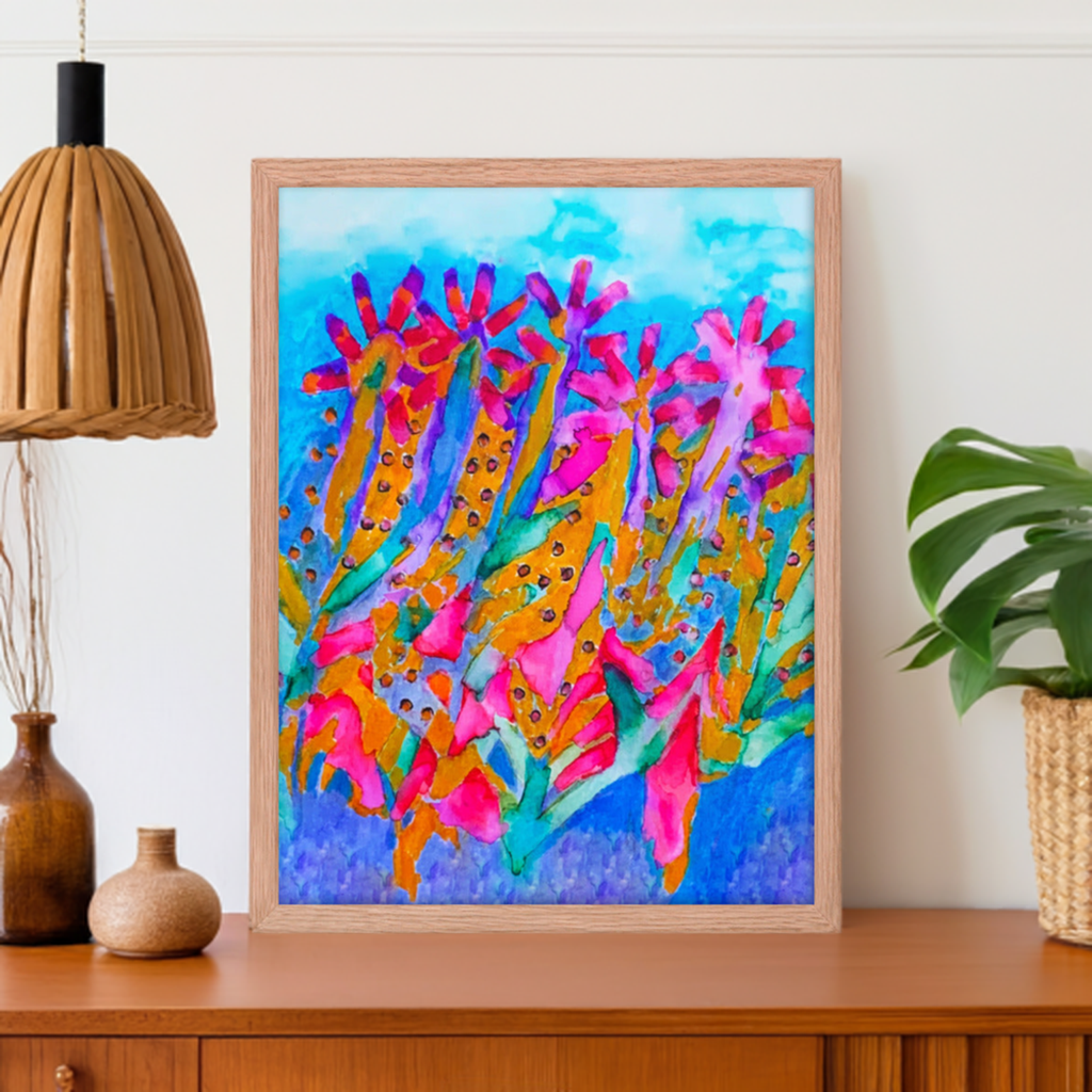 Hot Pinks Abstract Framed poster