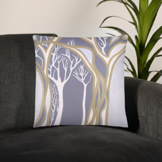Gray Madrone Trees Abstract Pillow