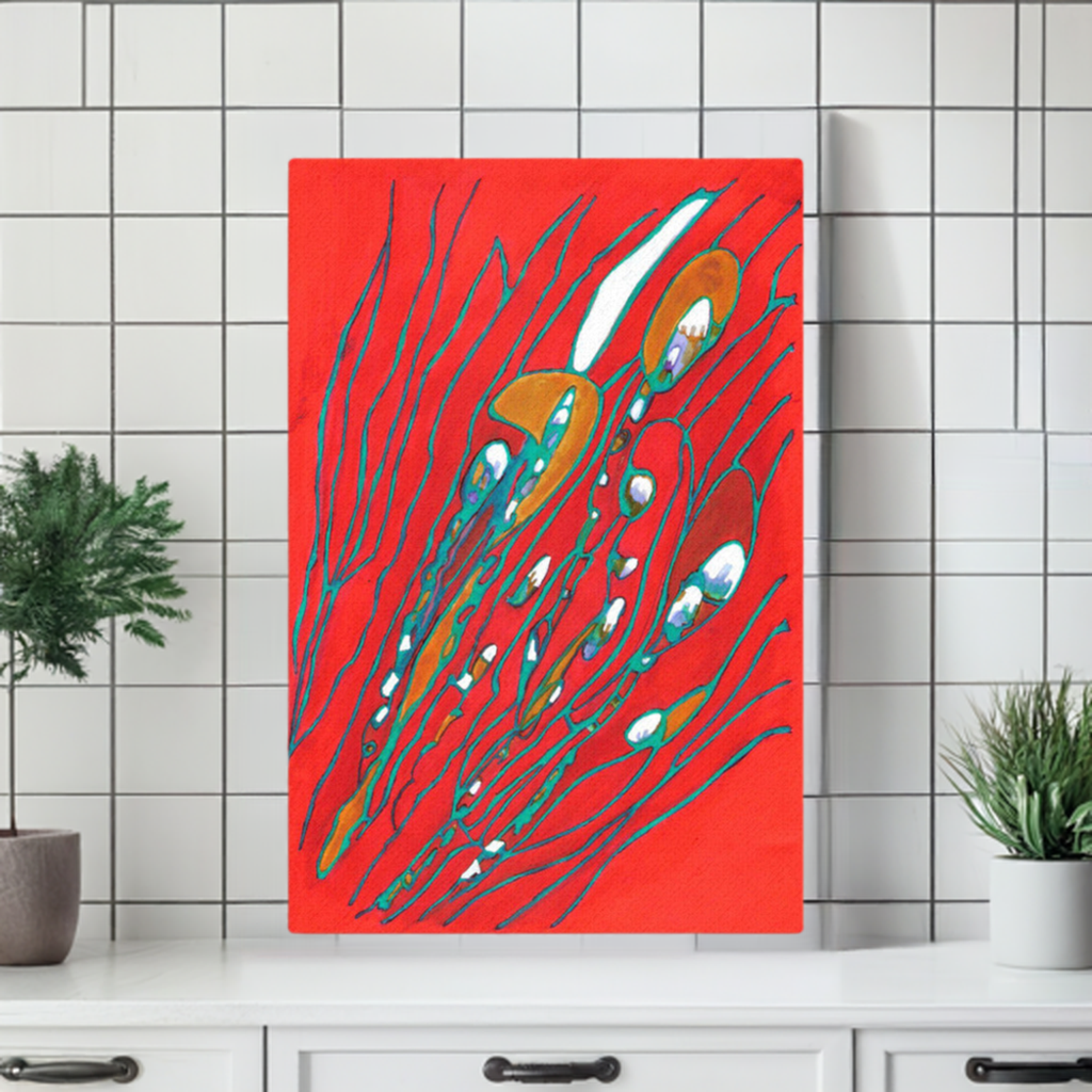 August Abstract canvas wall print unframed