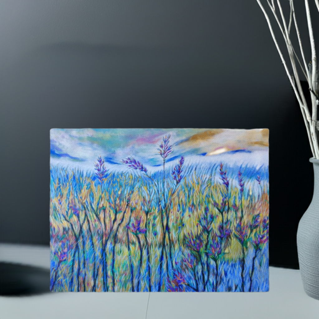 Blue Thistle Landscape Large Artwork 40x60