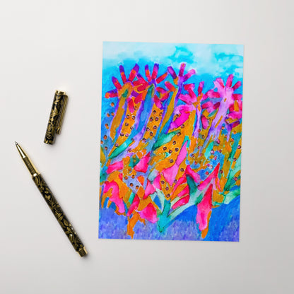 Hot Pink Flowers Greeting card