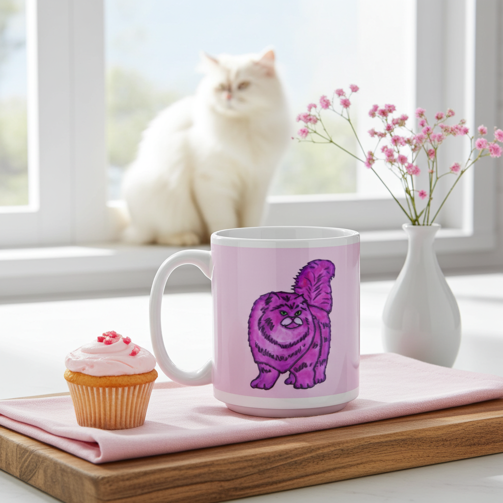 Pink Persian Cat Mug