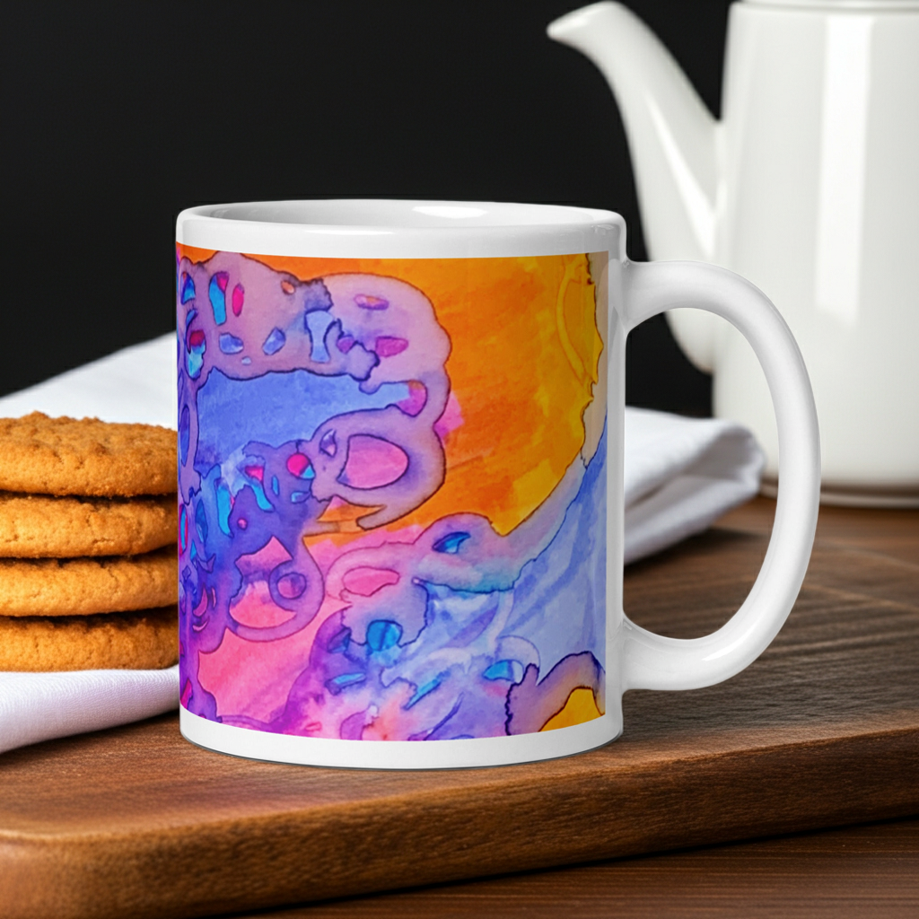 Carried Away Abstract White Mug