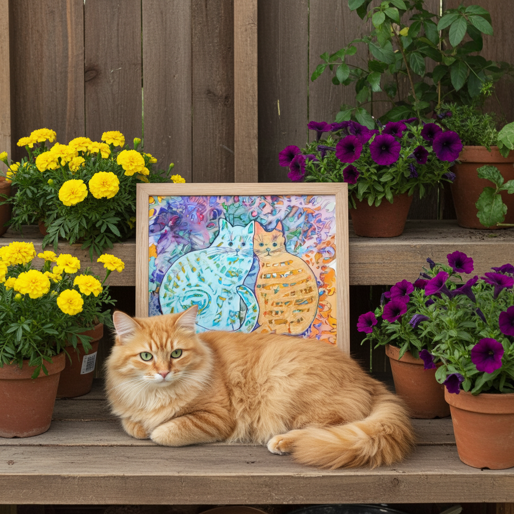 Cat Friends Framed Poster 12x12