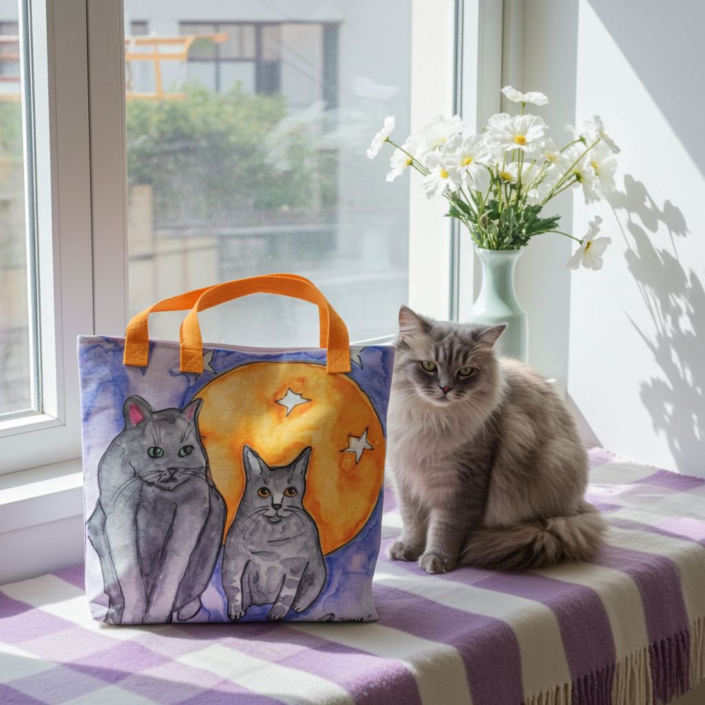 Moon Cats Tote Bag