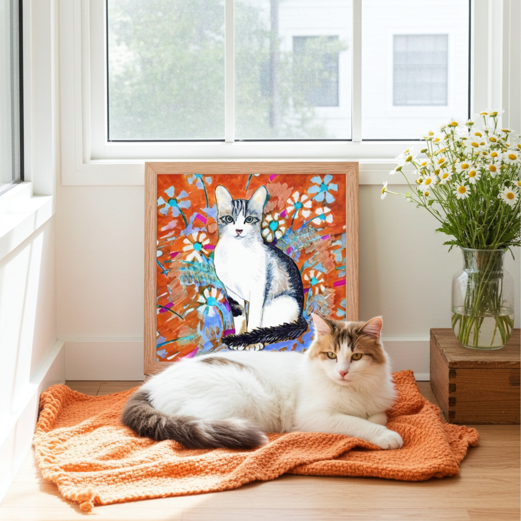 Daisy Cat Framed Poster 12x12