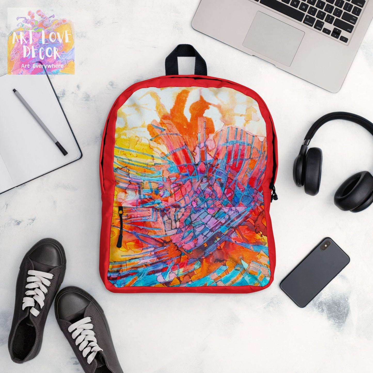 Fire Pit Abstract Backpack - Art Love Decor