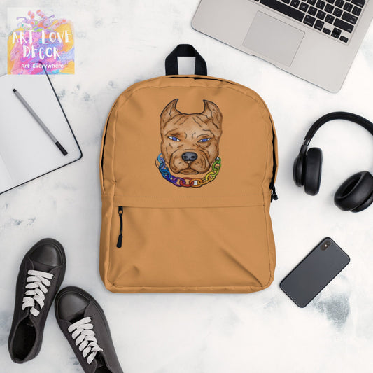 Pit Bull Chain Dog backpack - Art Love Decor