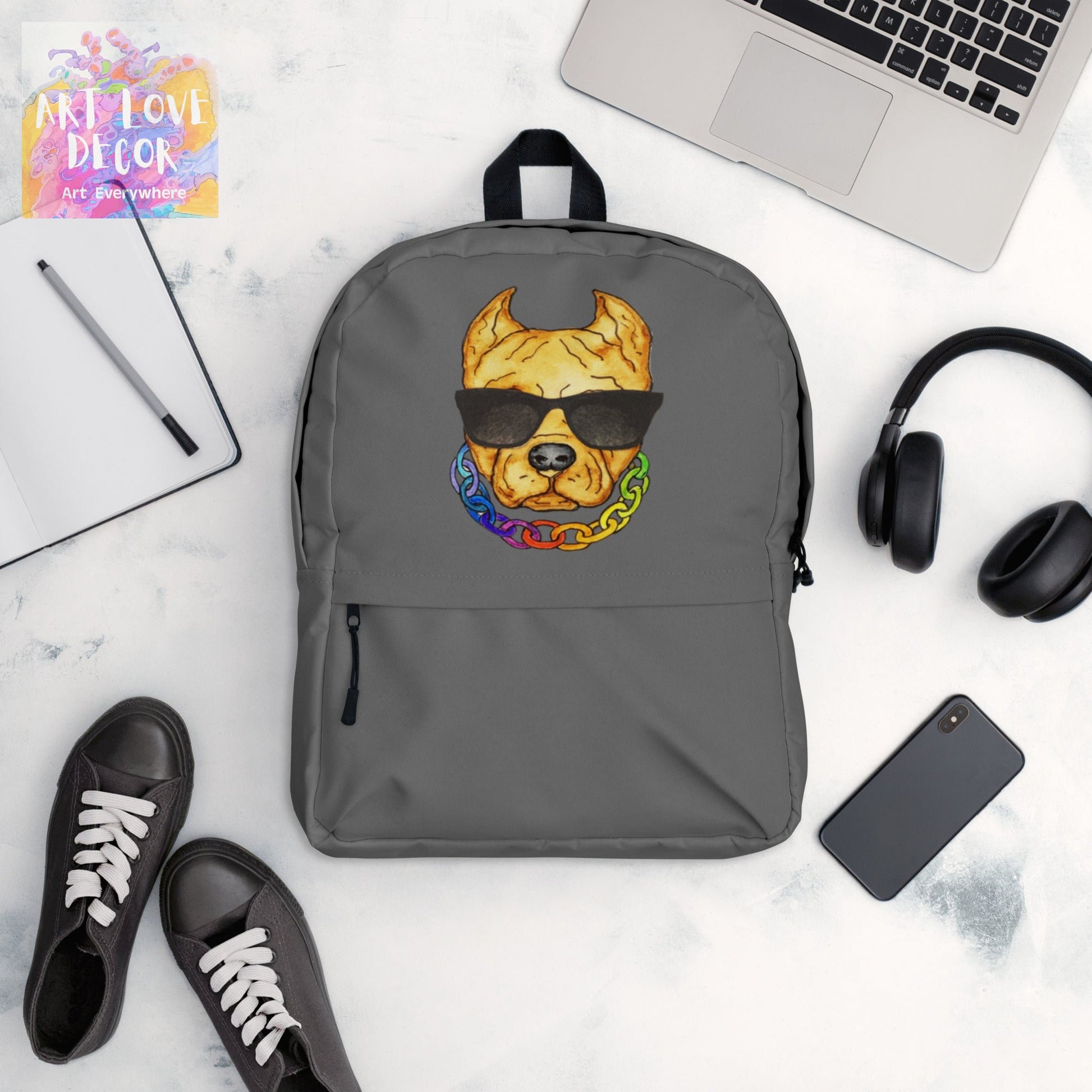 Pit Bull Shades Dog Backpack - Art Love Decor