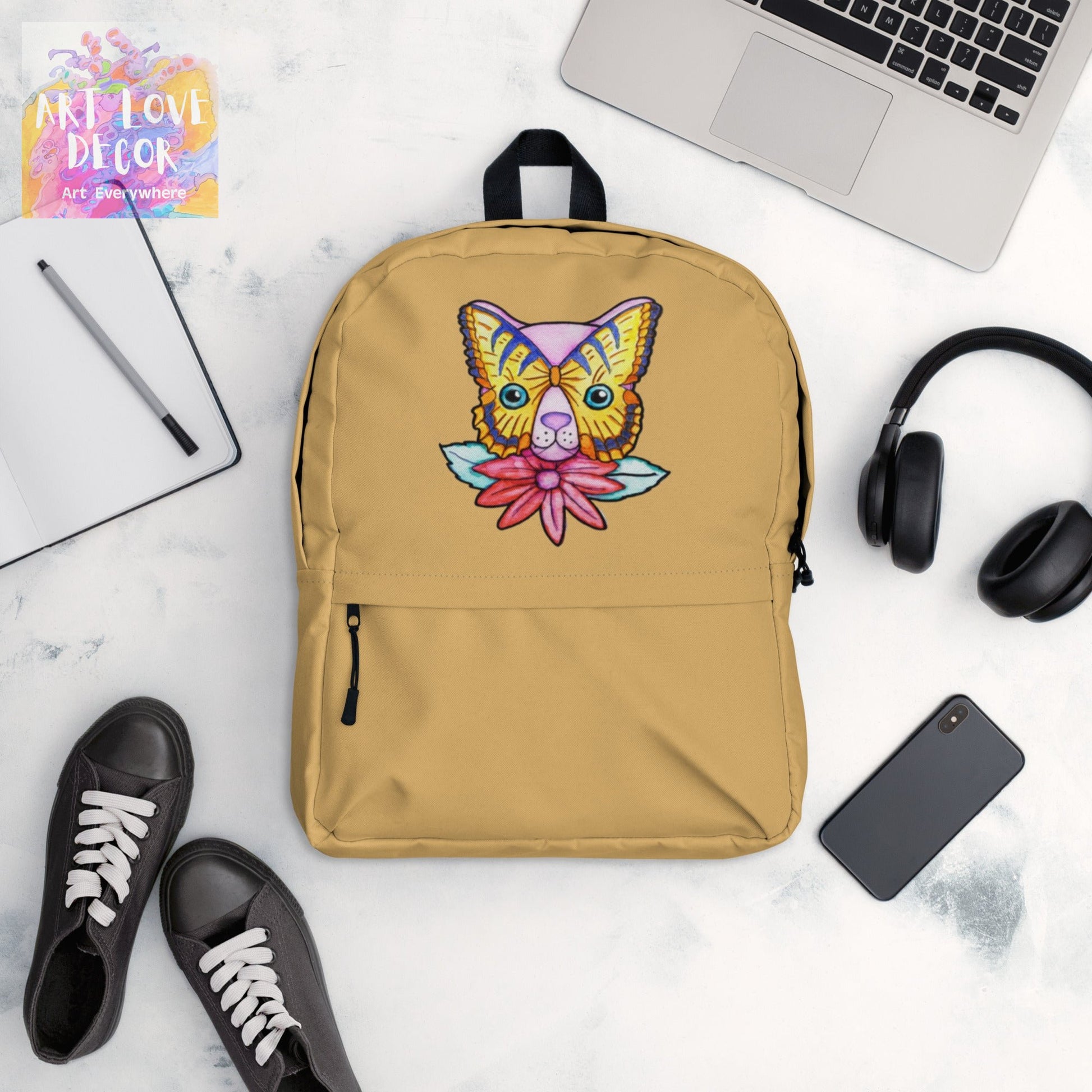 Kitty Cat Flower Backpack - Art Love Decor
