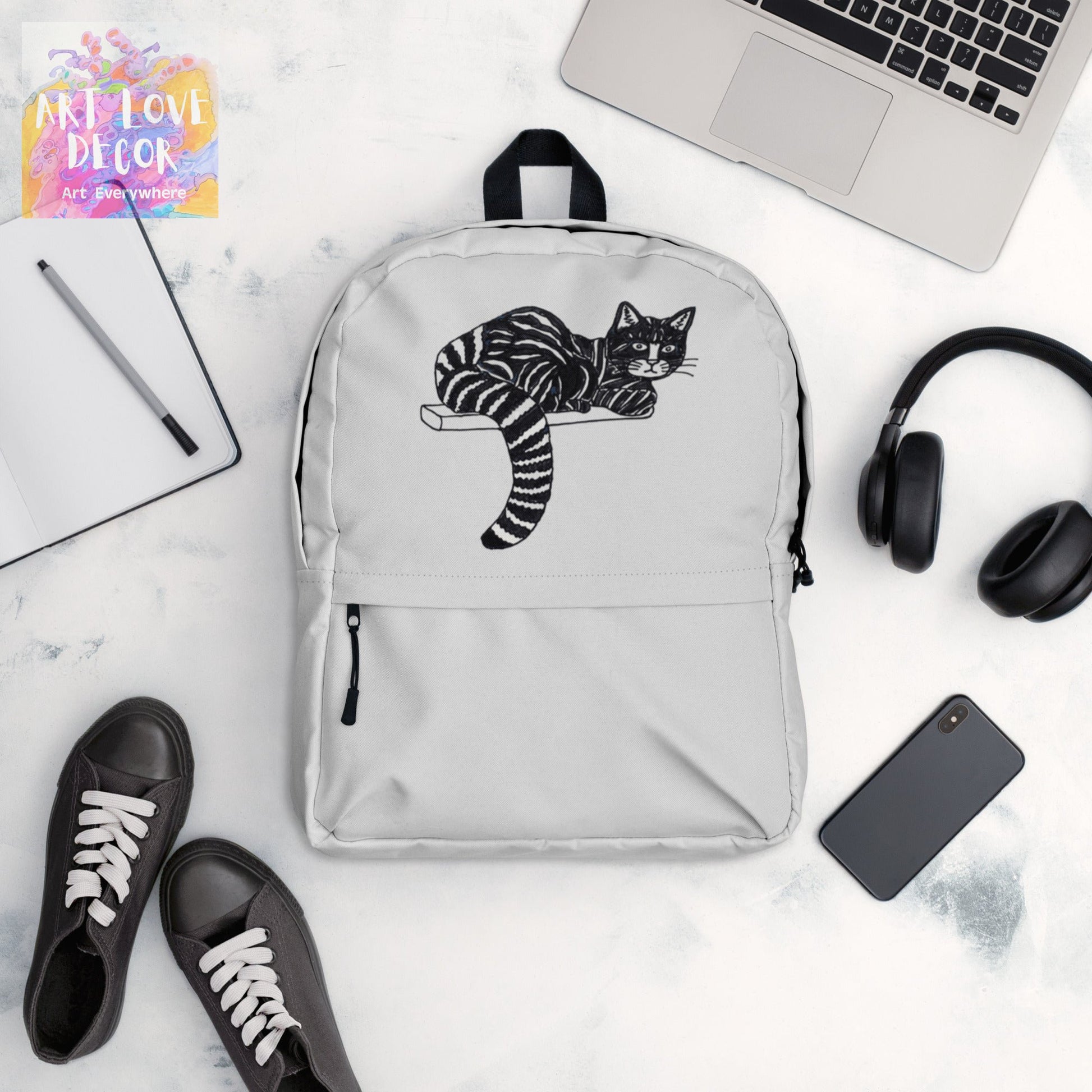 Striped Cat Backpack - Art Love Decor