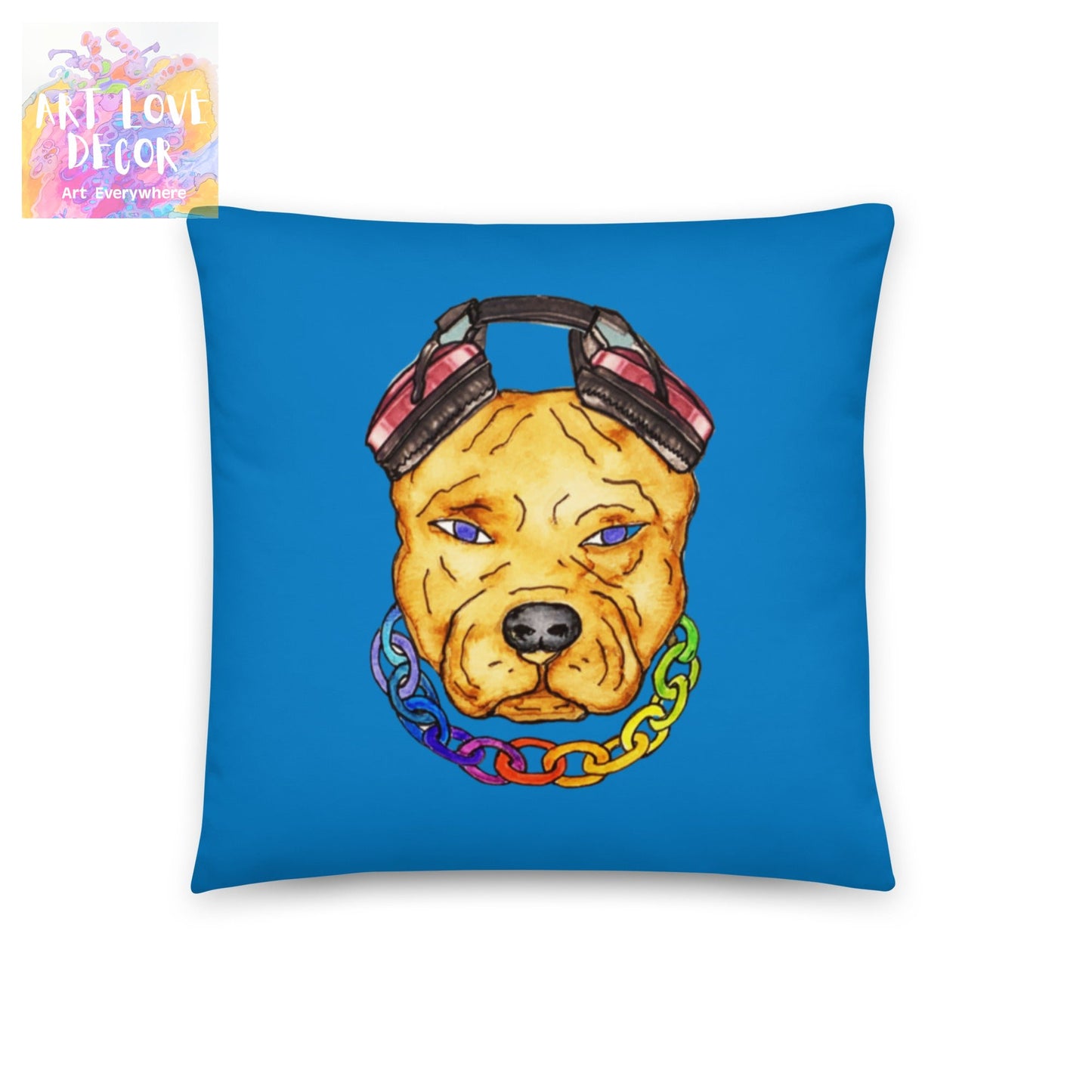 Pit Bull Dog Headphones Pillow
