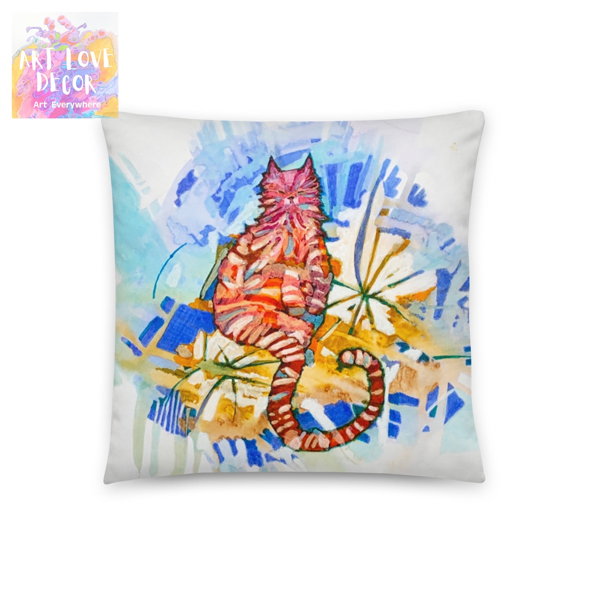 Garden Cat Pillow - Art Love Decor