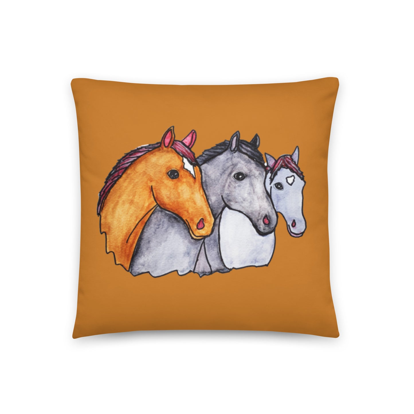 Three Horses Basic Pillow