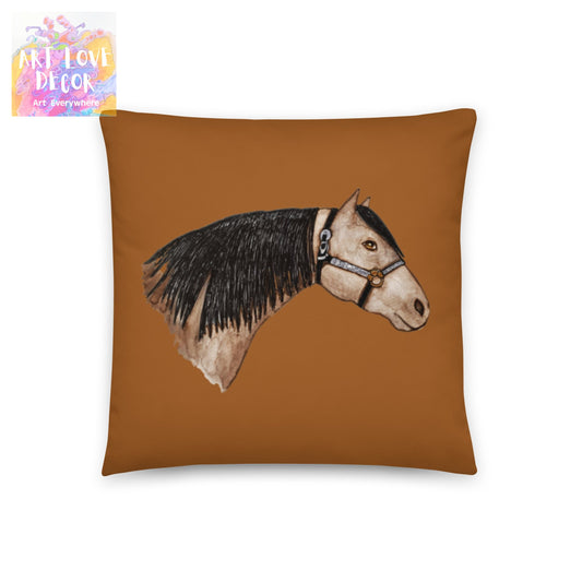 Bay Horse Head Pillow