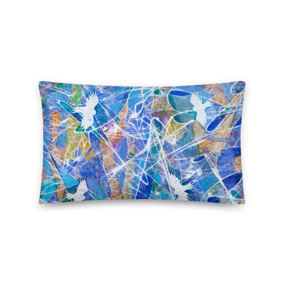Flight Birds Blue Pillow - Art Love Decor