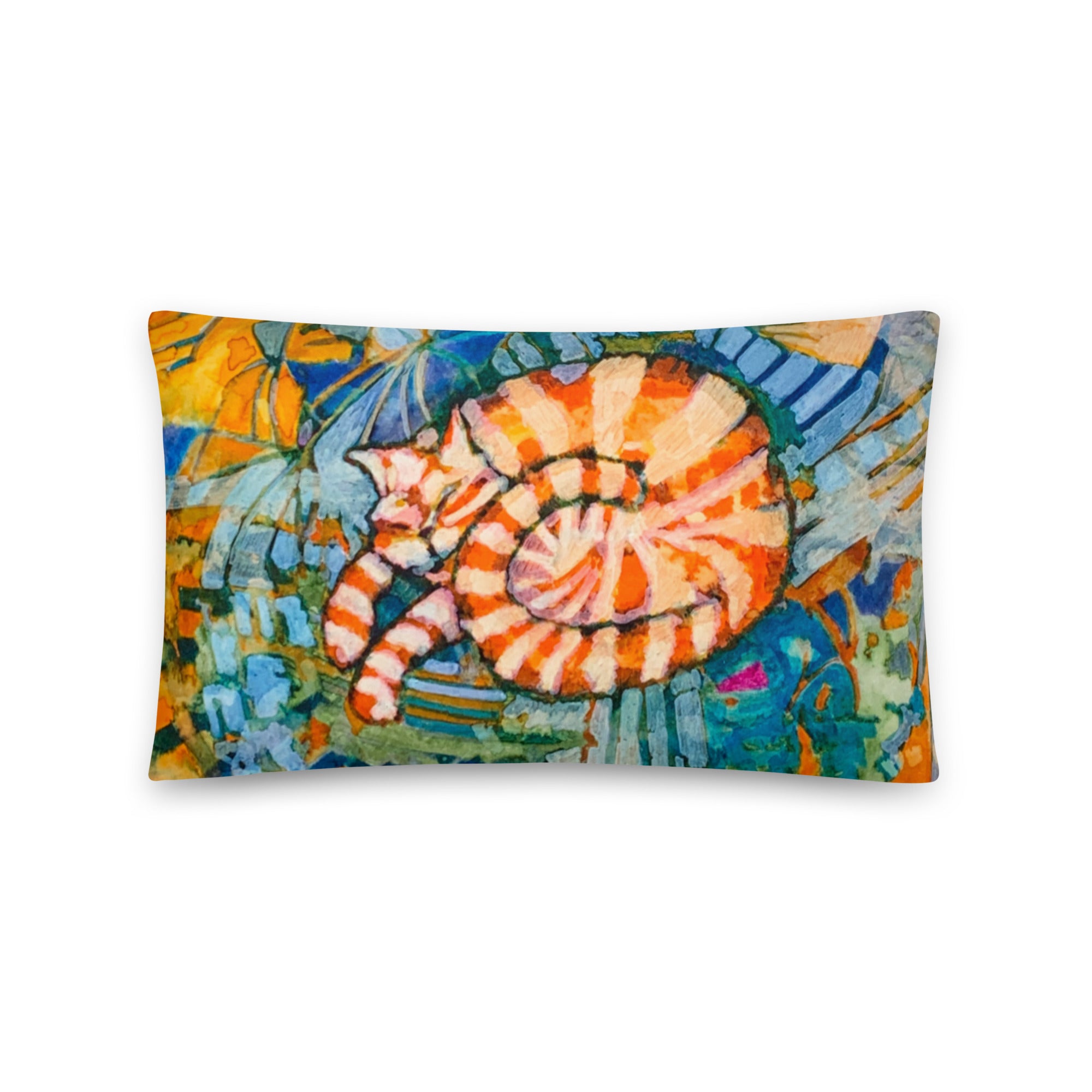 Sleeping Ginger Cat Pillow - Art Love Decor