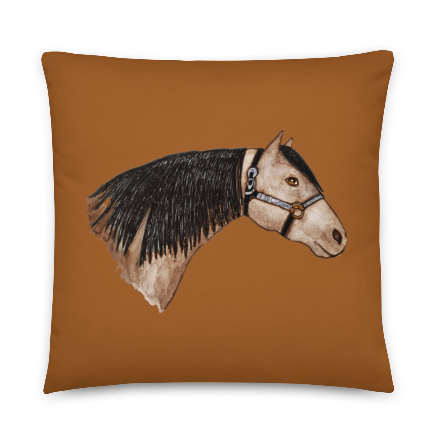 Bay Horse Head Pillow