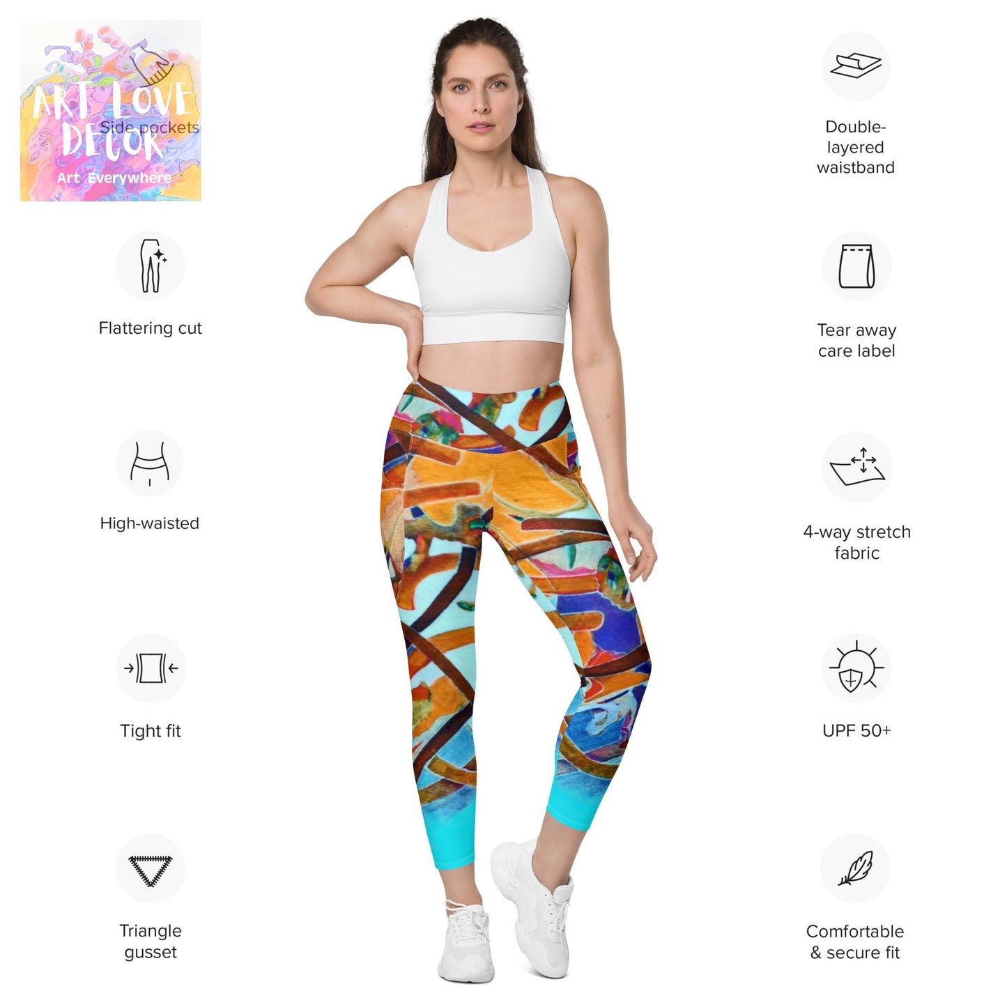Unexpected Abstract Leggings with pockets - Art Love Decor