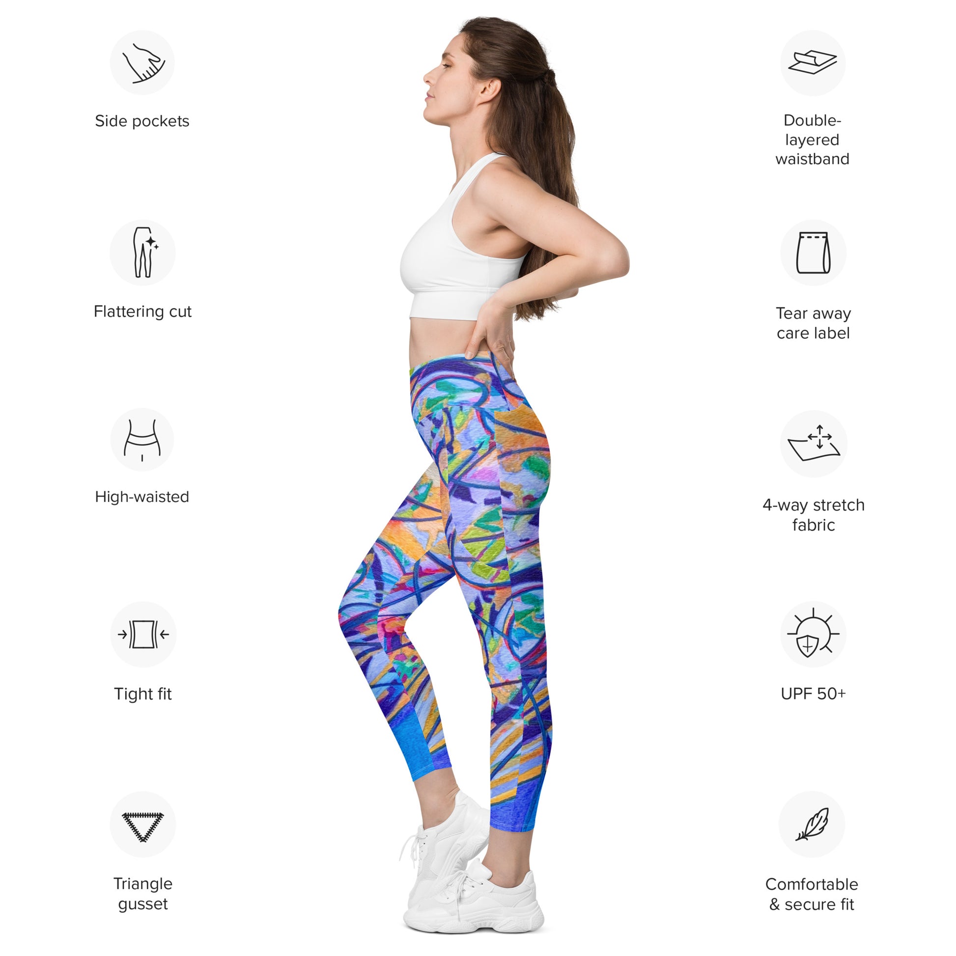 Opportunities Abstract Leggings with pockets - Art Love Decor