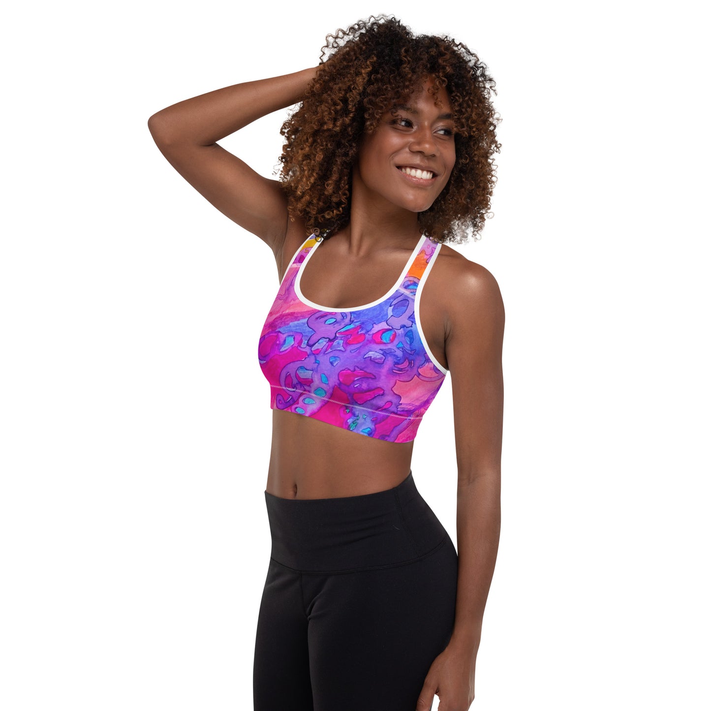 Carried Away Abstract Padded Sports Bra