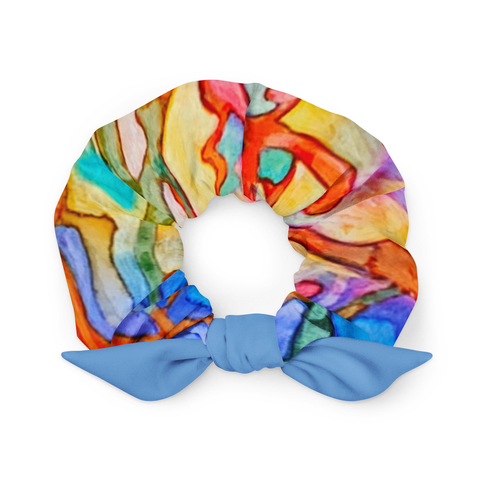 Coral Reef Abstract Recycled Scrunchie - Art Love Decor