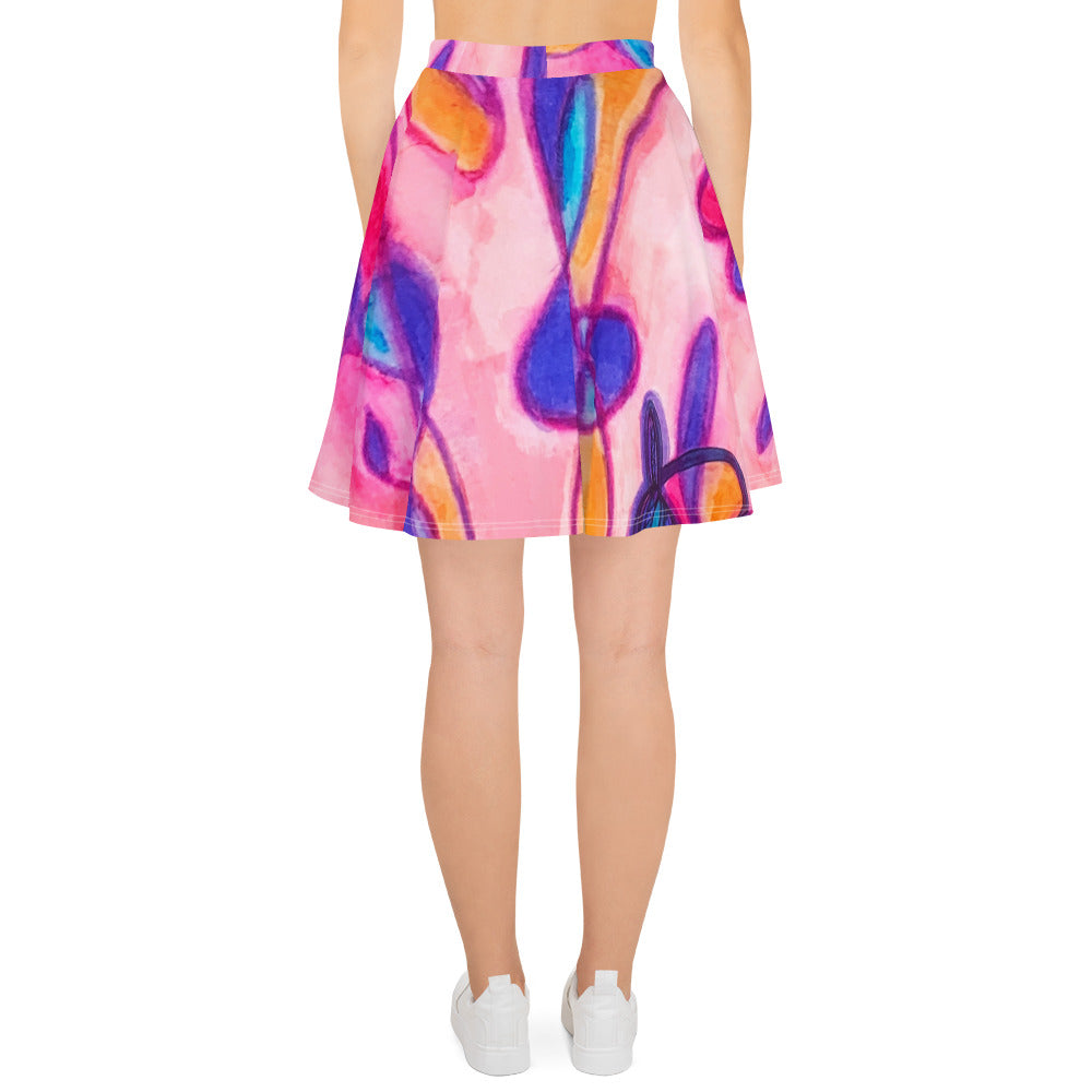 Treble Clef Abstract Skater Skirt
