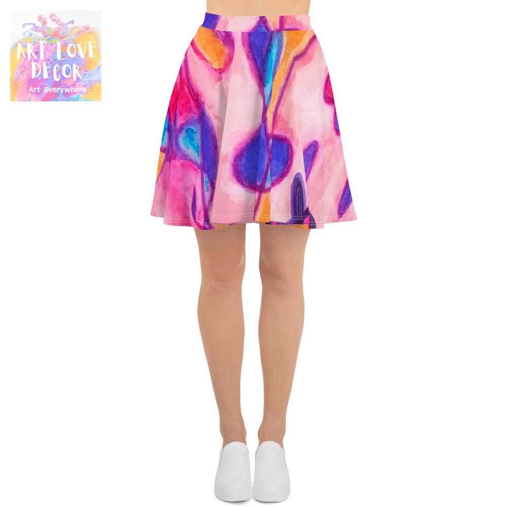 Treble Clef Abstract Skater Skirt - Art Love Decor