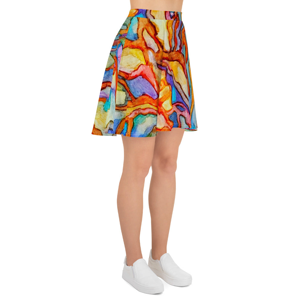 Coral Reef Abstract Skater Skirt - Art Love Decor