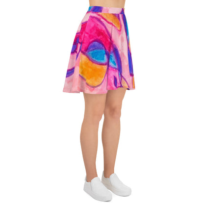Treble Clef Abstract Skater Skirt
