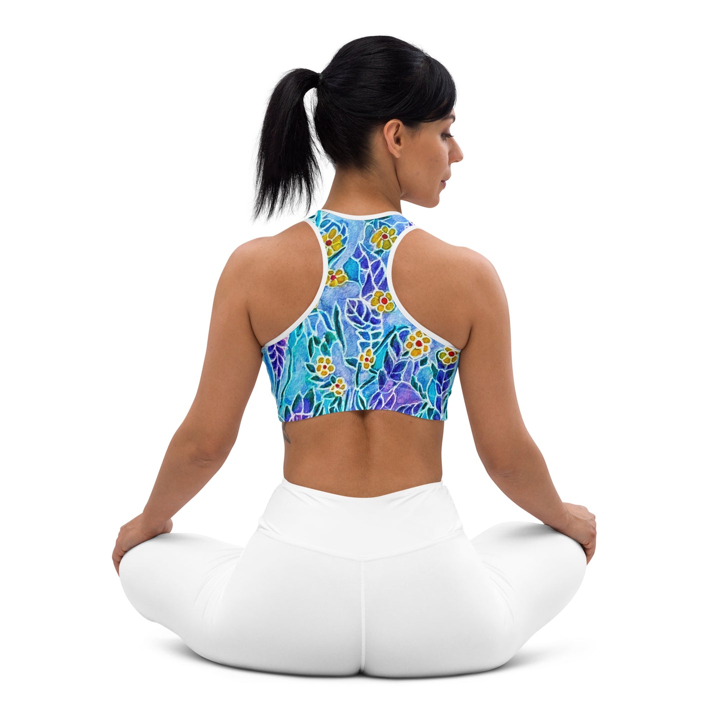 Frost Flowers Abstract Sports bra