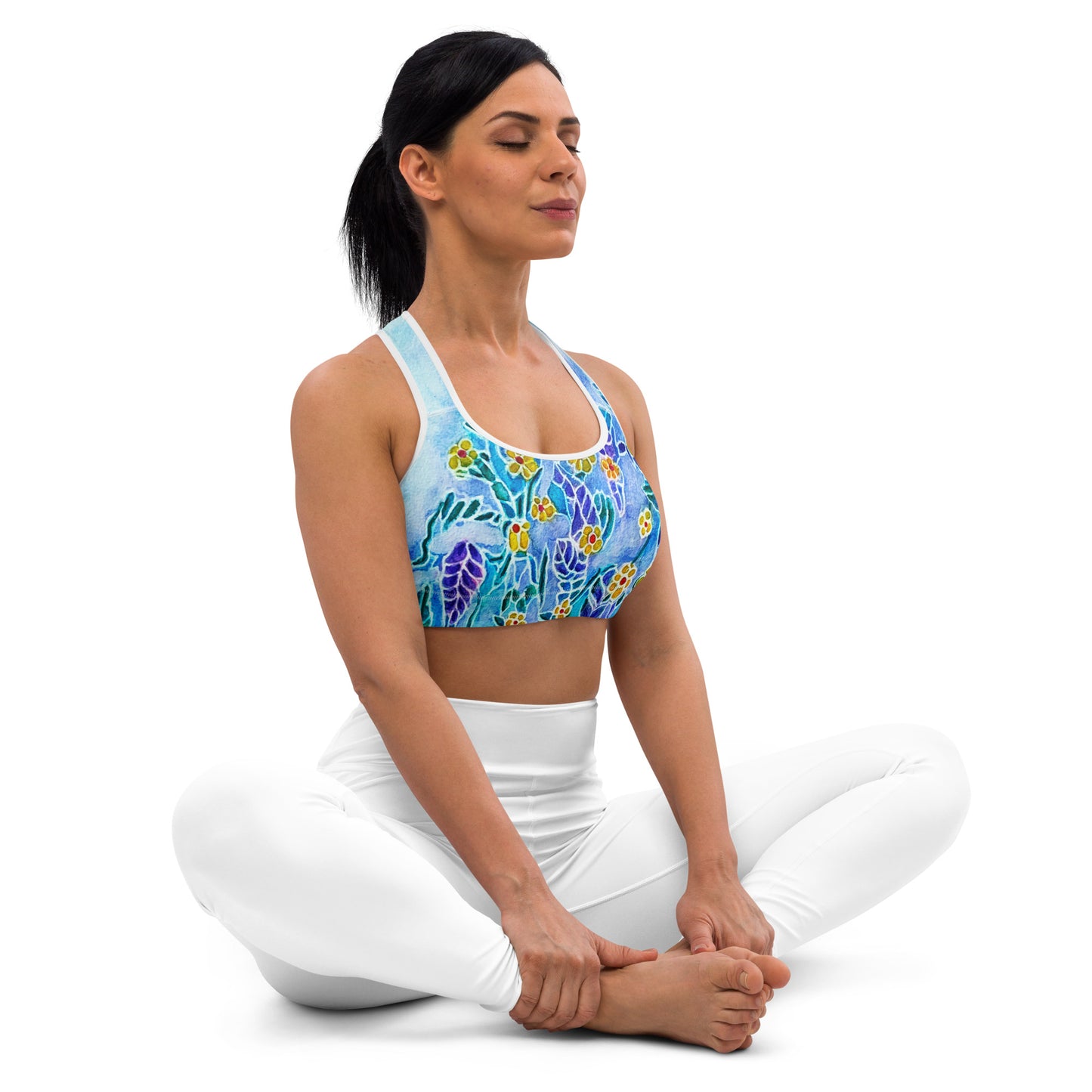 Frost Flowers Abstract Sports bra