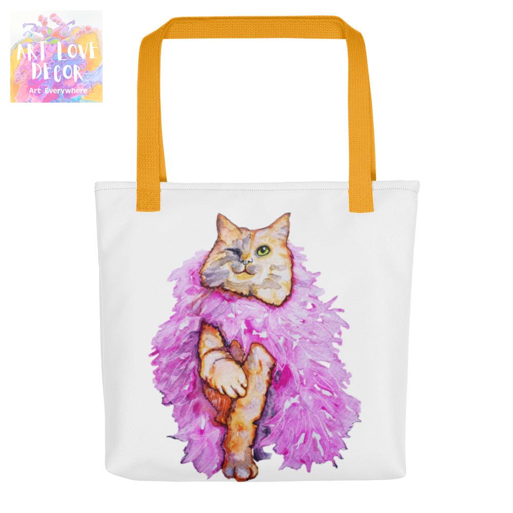 Boa Cat Wink Tote bag - Art Love Decor