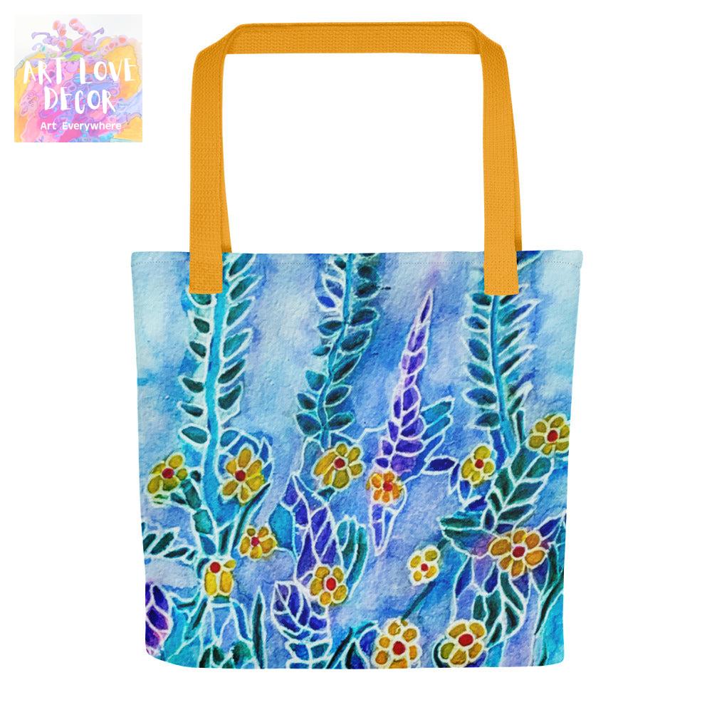 Frost Flowers Abstract Tote bag - Art Love Decor