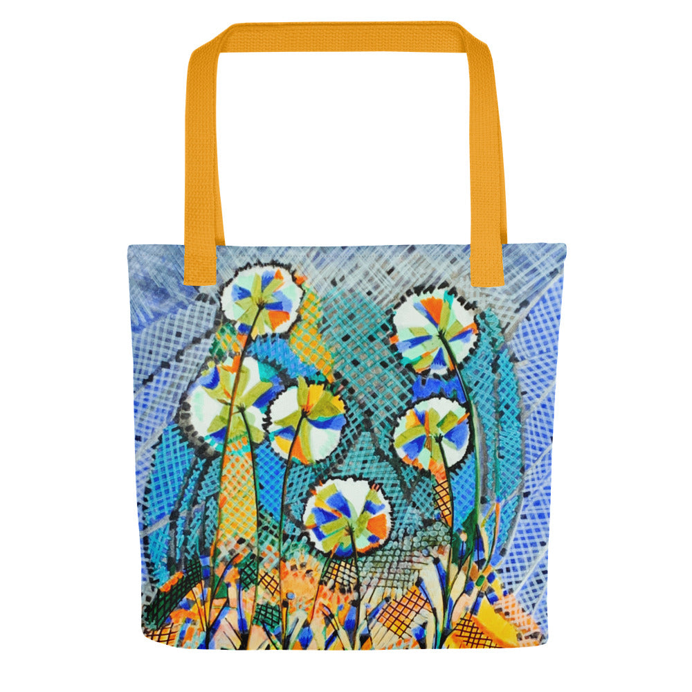 Dandelion Gingham Tote bag - Art Love Decor