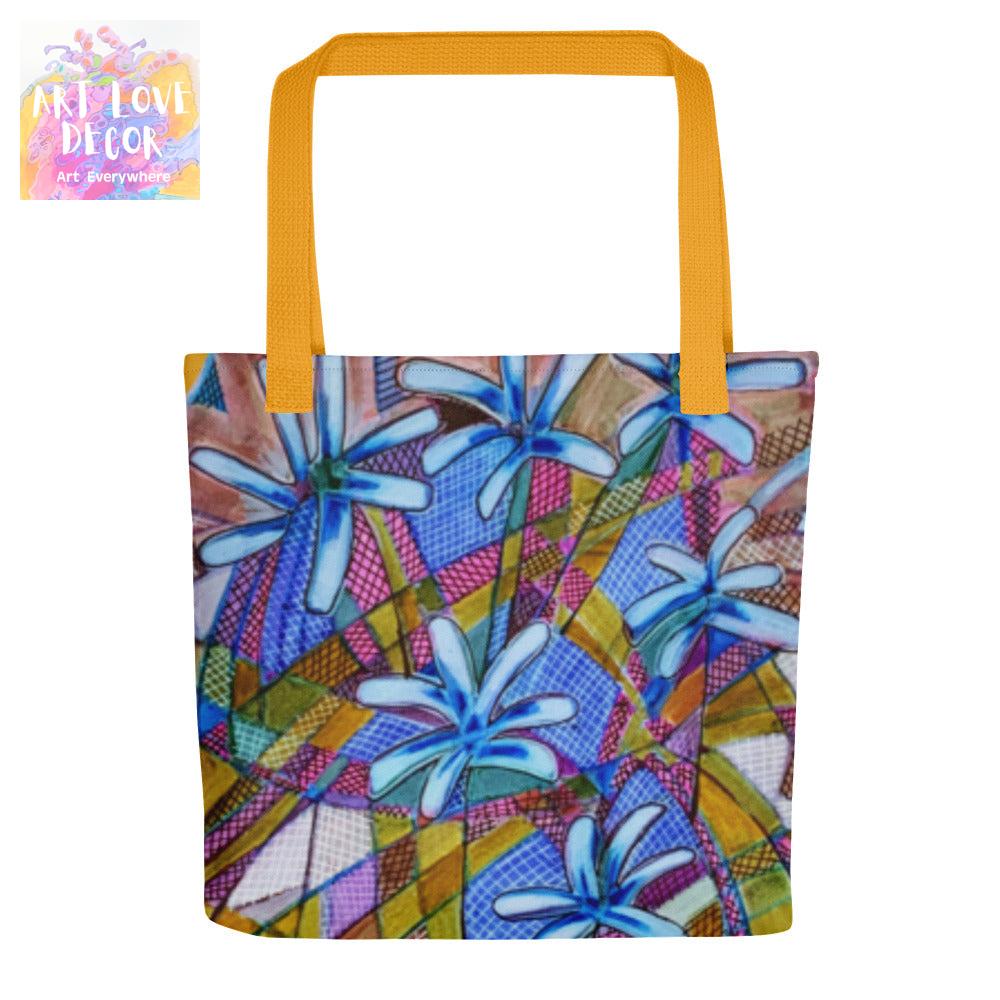 Blue Chickory Abstract Tote bag