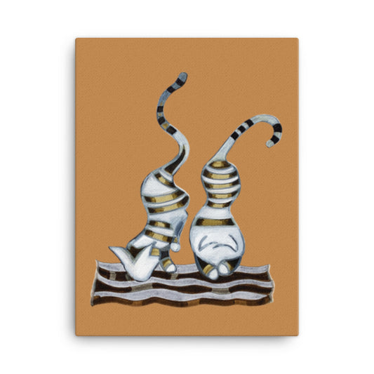 Metal Cats Abstract Canvas