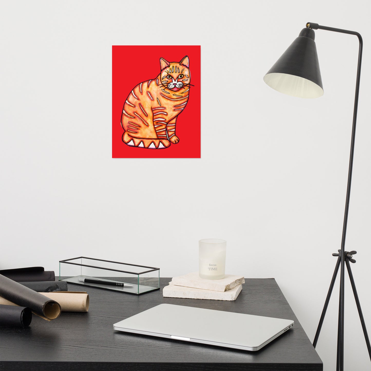 Big Orange Tabby Cat Poster Unframed