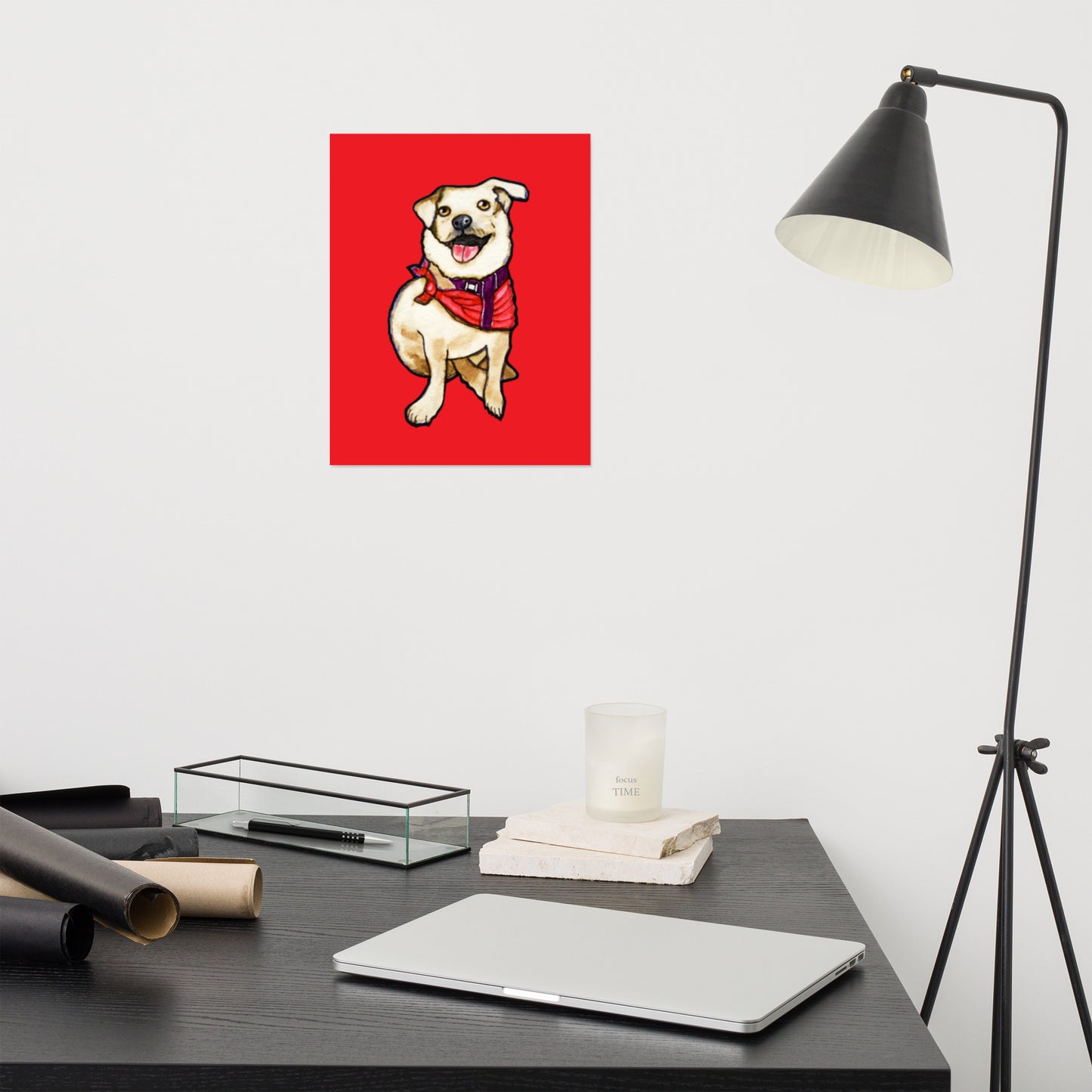 Red Scarf Dog Poster