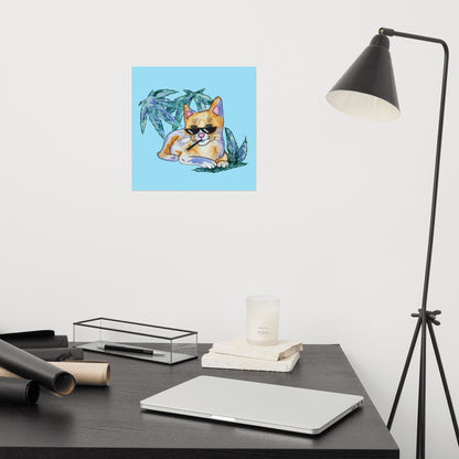 Cool Ginger Paint Cat Poster