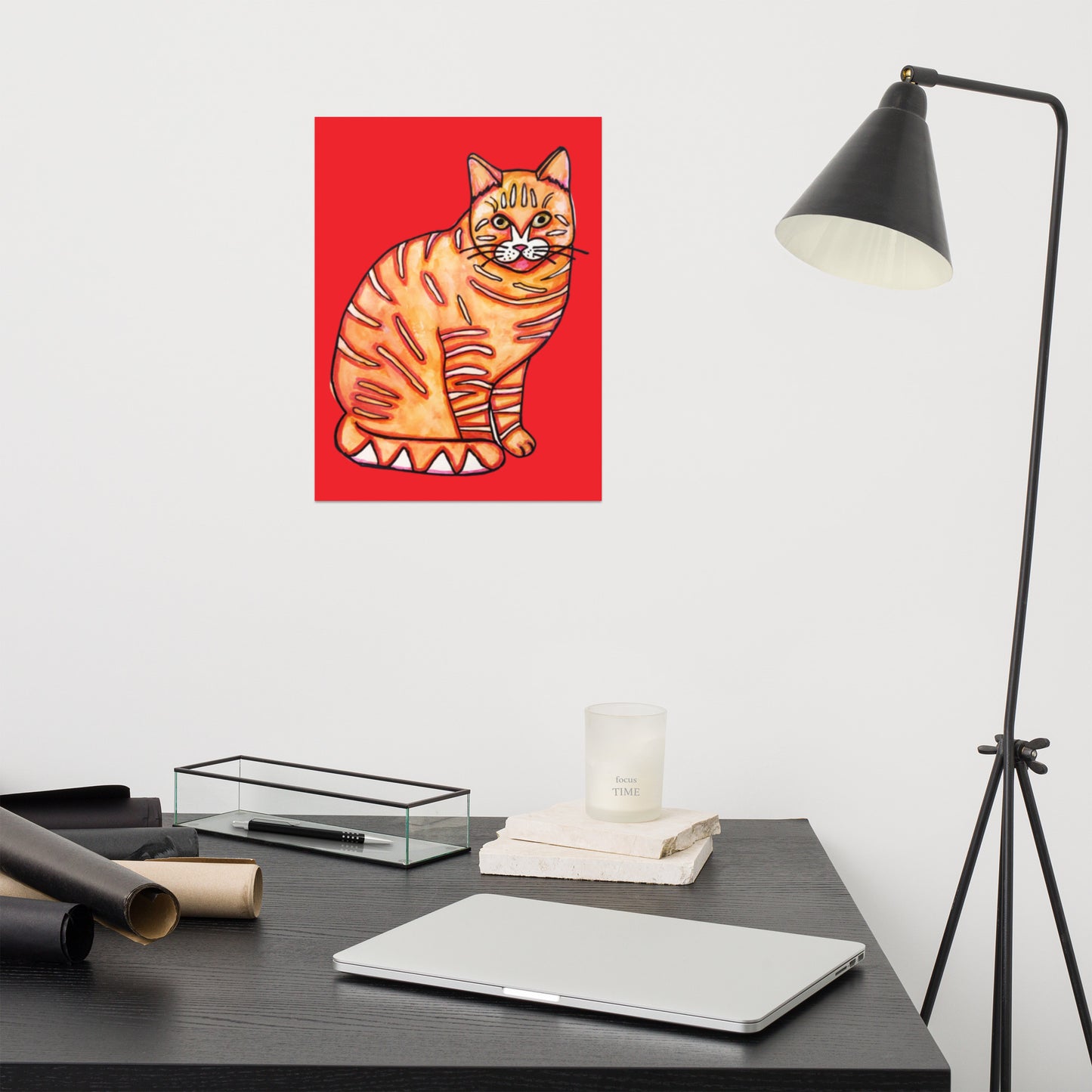 Big Orange Tabby Cat Poster Unframed