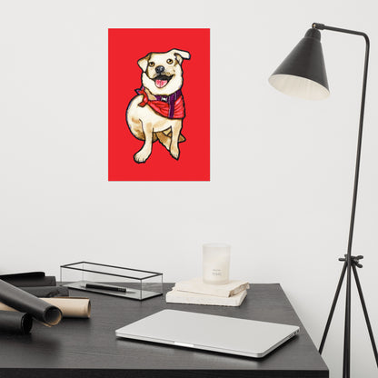 Red Scarf Dog Poster