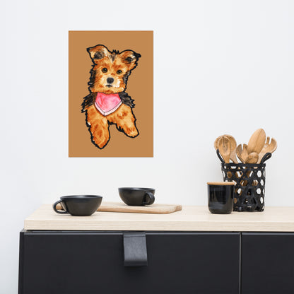 Pink Bib Dog Poster