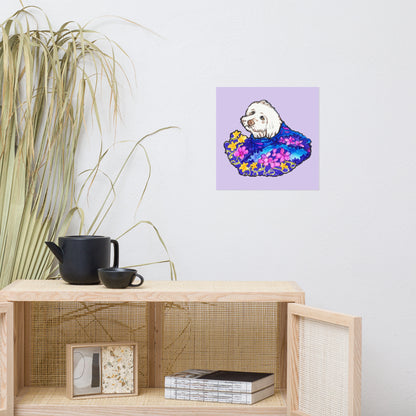 Flowery Dog Poster