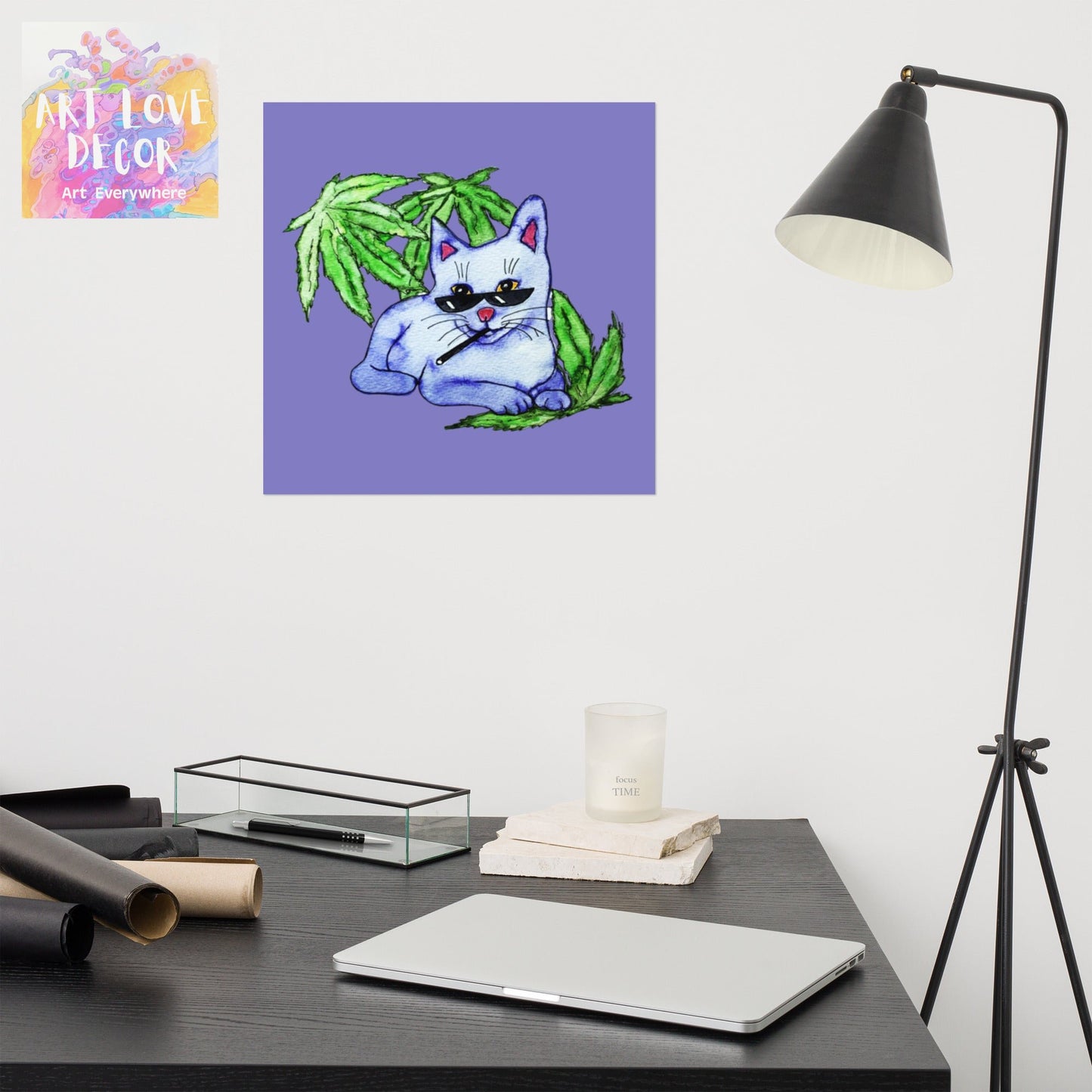 Cool Purple Cat Poster