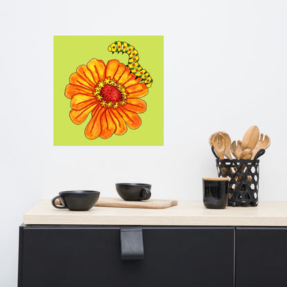 Orange Flower Poster Unframed