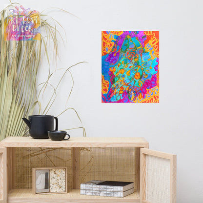 Curled Up Abstract Poster Unframed