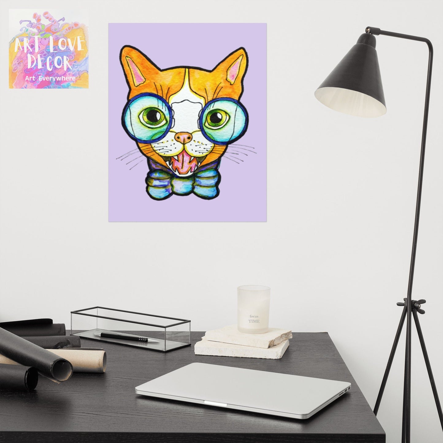 Kitty Cat Bow Tie Poster Unframed - Art Love Decor